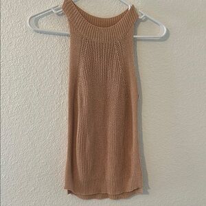 Tan Knit Sleeveless Top
